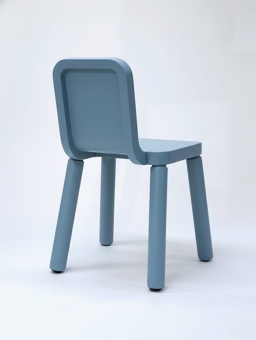 Canva Chair - Beech, Pastel Blue, Matte Finish