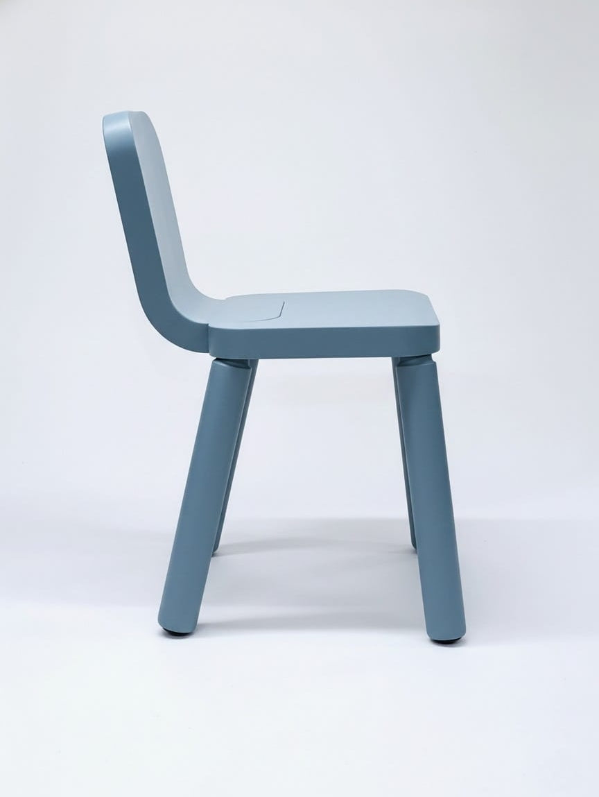 Canva Chair - Beech, Pastel Blue, Matte Finish